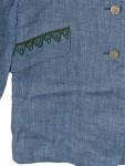 Vorschaubild 2 von Trachtenjacke Damen Blau Gr. 40/L Viskose Acetat Uni Langarm