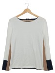Vorschaubild 1 von Pullover Damen Gr. 42/XL Weiß Viskose Uni Modern Langarm Alltag
