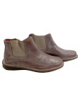 Vorschaubild 1 von Stiefeletten Damen Gr. 37 Braun Leder Slip-On 2 cm Casual Alltag Pratik