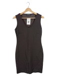 Vorschaubild 1 von Etuikleid Damen Gr. 40/L Braun Viskose Uni Elegant Midikleid