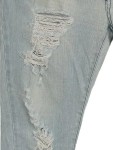 Vorschaubild 4 von Ripped Jeans Damen Blau Gr. W29/38/M Baumwolle Uni Glamourös Knopf 61 cm L24