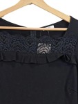 Vorschaubild 2 von Cocktailkleid Damen Gr. 46/3XL Schwarz Viskose Uni Elegant 3/4-Arm