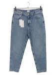 Vorschaubild 1 von Mom Jeans Damen Gr. 30 Hellblau High Waist Baumwolle NEU