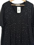 Vorschaubild 2 von Damen Top Gr. 48 Schwarz Strassbesatz Mesh Glamourös