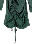 Vorschaubild 3 von Blusenkleid Damen Gr. 34/XS Grün Polyester Uni Elegant Party Herbst/Winter