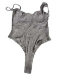 Vorschaubild 3 von Body Damen Grau Gr. 36/S Baumwolle Rippstrick Feminin Ärmellos