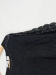 Vorschaubild 2 von Bluse Damen Gr. 44/XXL Schwarz Viskose Uni Elegant 3/4-Arm Festlich