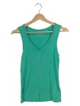 Vorschaubild 1 von Damen Tank Top Strass Logo Grün Gr. S 36 V-Ausschnitt