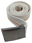 Vorschaubild 1 von Stoffgürtel Damen Weiß Orange Streifen Metallschnalle 106cm