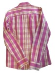 Vorschaubild 5 von Hemdbluse Damen Rosa Gr. 36/S Baumwolle Kariert Casual Langarm Freizeit