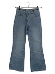 Vorschaubild 1 von Bootcut Jeans Kinder Blau Gr. 158 Baumwolle Uni Casual Freizeit Knopf L28