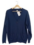 Vorschaubild 1 von Strickjacke Herren Blau Gr. 50/M Baumwolle Uni Klassisch Langarm