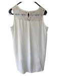 Vorschaubild 4 von Top Damen Weiß Gr. 40/L Polyester Uni Feminin Ärmellos Alltag Spitze