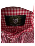 Vorschaubild 5 von Herren Trachtenhemd Rot Kariert Stehkragen Baumwolle Gr. 50 M