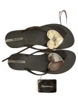 Vorschaubild 5 von Zehentrenner Damen Gr. 38 Schwarz Kunststoff Slip-On Feminin Freizeit