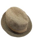 Vorschaubild 1 von Herren Hut Strohhut Fedora Beige Schwarz Gr. S Papier Sommer