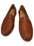 Vorschaubild 3 von Loafer Damen Gr. 36 Braun Leder Slip-On 2 cm Klassisch Alltag Uni Logo