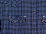 Vorschaubild 3 von Herren Flanellhemd Kariert Blau Western-Style Gr. 42/XL