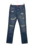 Vorschaubild 1 von Damen Jeans Tapered Fit Ripped Destroyed Blau Gr. 38 W29