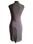 Vorschaubild 4 von Etuikleid Damen Gr. 40/L Braun Viskose Uni Elegant Midikleid