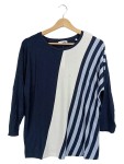 Vorschaubild 1 von Langarmshirt Damen Gr. 40/L Mehrfarbig Baumwolle Gestreift Casual 3/4-Arm