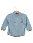 Vorschaubild 1 von Fleecejacke Kinder Blau Gr. 86 Polyester Uni Casual Langarm