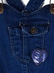 Vorschaubild 2 von Jeanskleid Kinder Blau Gr. 92 Baumwolle Uni Casual Alltag Schnallen