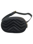 Vorschaubild 1 von Gürteltasche Bauchtasche Damen Schwarz Leder Uni Modern Alltag Gesteppt
