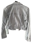 Vorschaubild 2 von Jeansjacke Damen Weiß Gr. 36/S Baumwolle Uni Casual Langarm Freizeit
