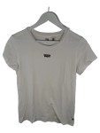 Vorschaubild 1 von Damen T-Shirt Weiß Logo Print Gr. S 36 Basic Baumwolle