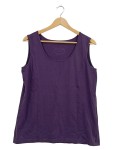 Vorschaubild 1 von Unterhemd Damen Lila Gr. L Baumwolle Elasthan Uni Basic Ärmellos