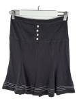 Vorschaubild 1 von A-Linienrock Damen Gr. 34/XS Schwarz Baumwolle Gepunktet Vintage