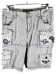 Vorschaubild 1 von Cargohose Herren Weiß Gr. W31/48/M Baumwolle Kariert Freizeit