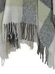 Vorschaubild 5 von Poncho Damen Gr. UNI Grau Polyester Kariert Casual Ärmellos Freizeit
