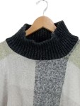 Vorschaubild 4 von Poncho Damen Gr. UNI Grau Polyester Kariert Casual Ärmellos Freizeit