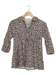 Vorschaubild 1 von Bluse Kinder Beige Gr. 122 Viskose Blumenmuster Feminin Langarm Alltag