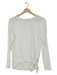 Vorschaubild 1 von Langarmshirt Damen Weiß Gr. 38/M Polyester Uni Casual Alltag Schleife