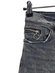 Vorschaubild 2 von Damen Jeans Hose Skinny Grau Gr. 30 Nieten Zipper Details
