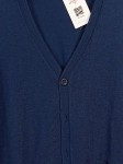 Vorschaubild 2 von Strickjacke Herren Blau Gr. 50/M Baumwolle Uni Klassisch Langarm