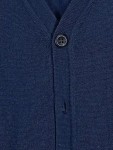 Vorschaubild 3 von Strickjacke Herren Blau Gr. 50/M Baumwolle Uni Klassisch Langarm
