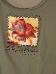 Vorschaubild 3 von Top Damen Gr. 42/XL Oliv Viskose Florales Muster Casual Ärmellos Freizeit