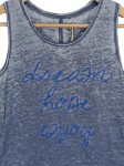 Vorschaubild 2 von Top Damen Gr. 36/S Blau Baumwolle Schriftzug Casual Ärmellos