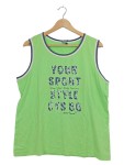 Vorschaubild 1 von Sportshirt Damen Grün Gr. 46/3XL Baumwolle Schriftzug Sportlich Ärmellos