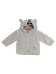Vorschaubild 1 von Baby Fleecejacke Teddyjacke Gr. 62 Grau Kapuze Ohren