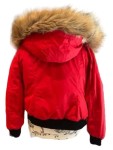 Vorschaubild 1 von Bomberjacke Damen Gr. 42/XL Rot Fellkapuze Winterjacke