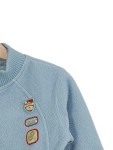 Vorschaubild 2 von Fleecejacke Kinder Blau Gr. 86 Polyester Uni Casual Langarm