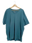 Vorschaubild 1 von T-Shirt Damen Gr. 54/XXL Petrol Baumwolle Uni Basic Kurzarm