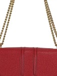 Vorschaubild 3 von Seidenfelt Damen Umhängetasche Rot Leder Optik Goldkette Elegant Clutch