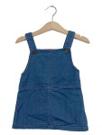 Vorschaubild 1 von Jeanskleid Kinder Gr. 80 Blau Baumwolle Uni Casual Alltag Knopf