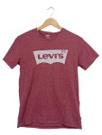 Vorschaubild 1 von Herren T-Shirt Logo Print Rot Meliert Gr. XS Casual